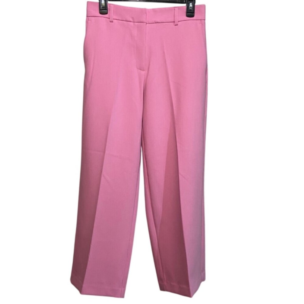 Joie Women's Trouser Pants Soft Pink High-Rise Wide Leg Career Cropped Dressy